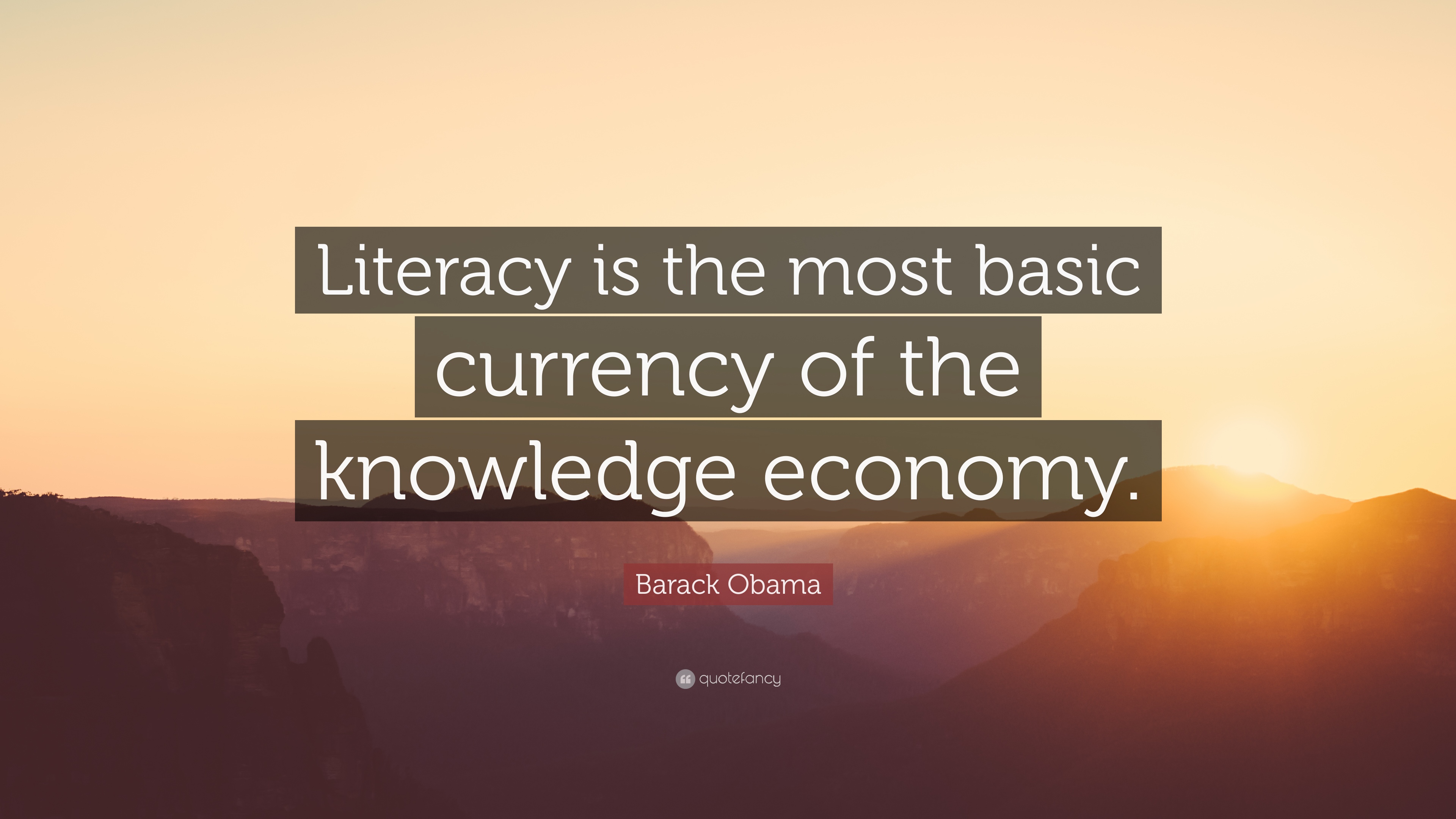 Barack Obama Quote: “Literacy is the most basic currency of the ...
